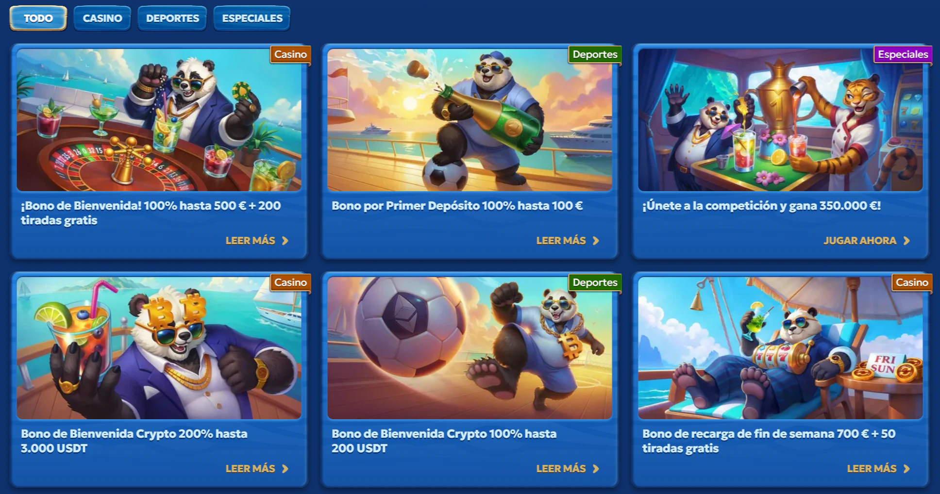 Promociones de Pandido Casino